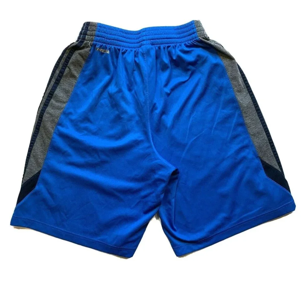 Adidas DualThreat Athletic‎ Shorts Mens Medium 3 Stripes Blue Sports Athleisure